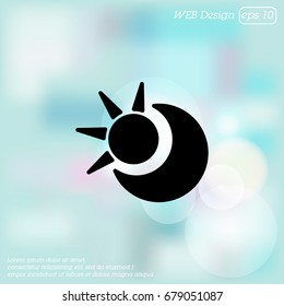 Web icon. Sun and moon (crescent)