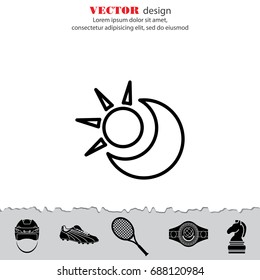Web icon. Sun and moon (crescent)