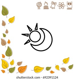 Web icon. Sun and moon (crescent)