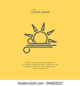 Web icon. Sun and wind, Windy weather