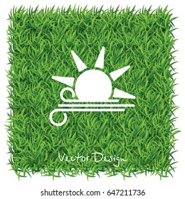 Web icon. Sun and wind, Windy weather