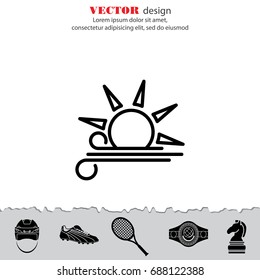 Web icon. Sun and wind, Windy weather
