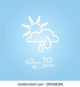 Web icon. Sunny rain. Sun, cloud and rain