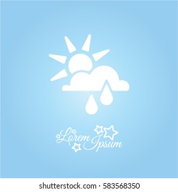 Web icon. Sunny rain. Sun, cloud and rain