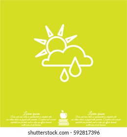 Web icon. Sunny rain. Sun, cloud and rain