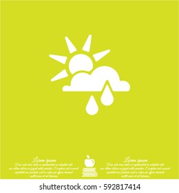 Web icon. Sunny rain. Sun, cloud and rain