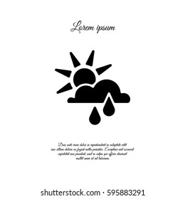 Web icon. Sunny rain. Sun, cloud and rain