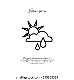 Web icon. Sunny rain. Sun, cloud and rain