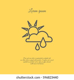 Web icon. Sunny rain. Sun, cloud and rain