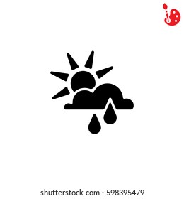 Web icon. Sunny rain. Sun, cloud and rain