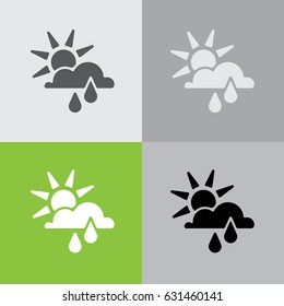 Web icon. Sunny rain. Sun, cloud and rain