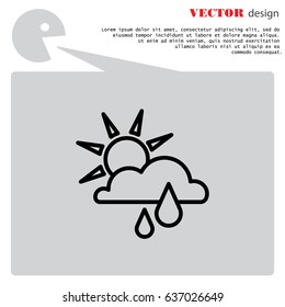 Web icon. Sunny rain. Sun, cloud and rain