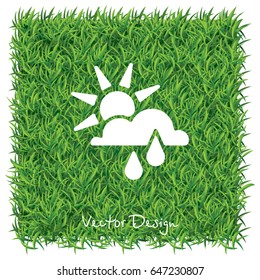 Web icon. Sunny rain. Sun, cloud and rain