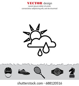 Web icon. Sunny rain. Sun, cloud and rain