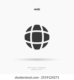 Símbolo de ícone da Web. Ícone Internet. Ir para o ícone da Web. Sinal de endereço http. Ícone do site www da rede globo com fundo branco isolado para aplicativo móvel UI UX