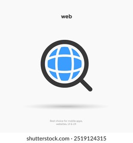 Símbolo de ícone da Web. Ícone Internet. Ir para o ícone da Web. Sinal de endereço http. Ícone do site www da rede globo com fundo branco isolado para aplicativo móvel UI UX