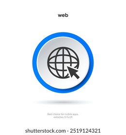 Símbolo de ícone da Web. Ícone Internet. Ir para o ícone da Web. Sinal de endereço http. Ícone do site www da rede globo com fundo branco isolado para aplicativo móvel UI UX