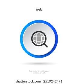 Símbolo de ícone da Web. Ícone Internet. Ir para o ícone da Web. Sinal de endereço http. Ícone do site www da rede globo com fundo branco isolado para aplicativo móvel UI UX