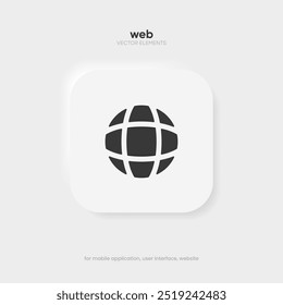 Símbolo de ícone da Web. Ícone Internet. Ir para o ícone da Web. Sinal de endereço http. Ícone do site www da rede globo com fundo branco isolado para aplicativo móvel UI UX