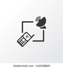 Web icon symbol. Premium quality isolated satellite with smartphone element in trendy style.