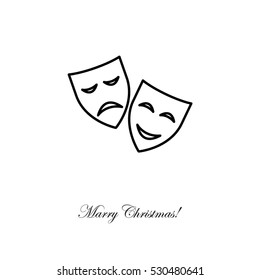 Web icon. Theater masks, comedy and tragedy