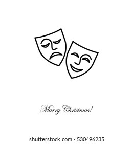 Web icon. Theater masks, comedy and tragedy