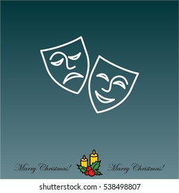 Web icon. Theater masks, comedy and tragedy