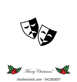 Web icon. Theater masks, comedy and tragedy