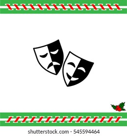 Web icon. Theater masks, comedy and tragedy