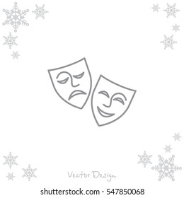 Web icon. Theater masks, comedy and tragedy