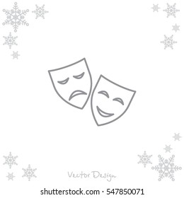 Web icon. Theater masks, comedy and tragedy