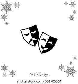 Web icon. Theater masks, comedy and tragedy