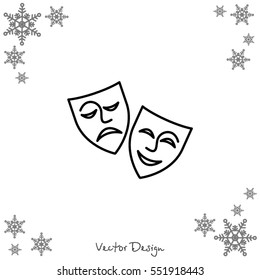 Web icon. Theater masks, comedy and tragedy