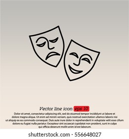 Web icon. Theater masks, comedy and tragedy