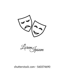 Web icon. Theater masks, comedy and tragedy