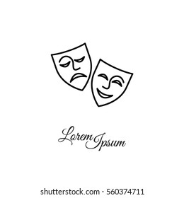 Web icon. Theater masks, comedy and tragedy