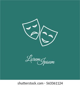 Web icon. Theater masks, comedy and tragedy