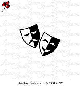 Web icon. Theater masks, comedy and tragedy