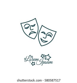 Web icon. Theater masks, comedy and tragedy