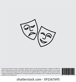 Web icon. Theater masks, comedy and tragedy
