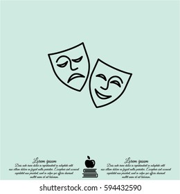 Web icon. Theater masks, comedy and tragedy