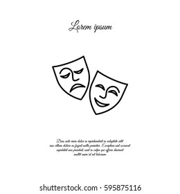 Web icon. Theater masks, comedy and tragedy