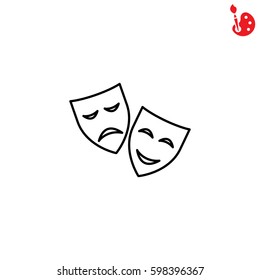 Web icon. Theater masks, comedy and tragedy