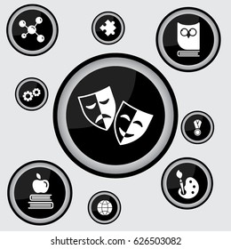 Web icon. Theater masks, comedy and tragedy
