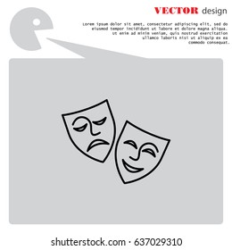 Web icon. Theater masks, comedy and tragedy