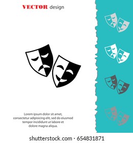 Web icon. Theater masks, comedy and tragedy