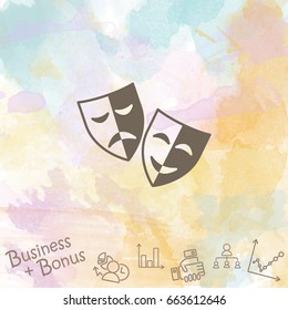 Web icon. Theater masks, comedy and tragedy