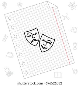 Web icon. Theater masks, comedy and tragedy