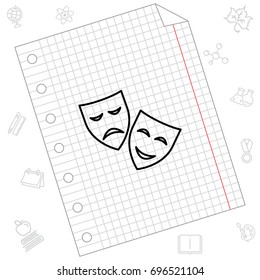 Web icon. Theater masks, comedy and tragedy