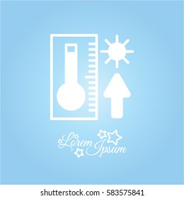 Web icon. Thermometer with high temperature